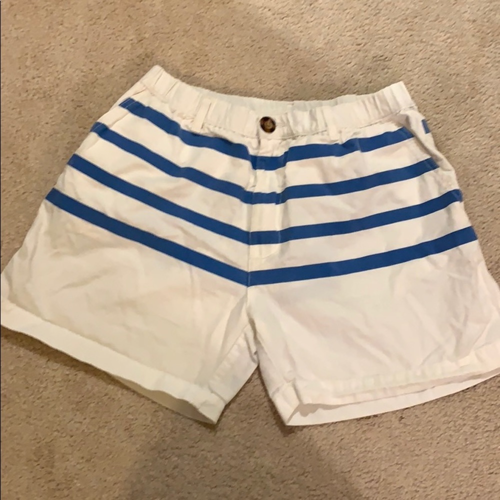 Chubbies blue striped shorts.